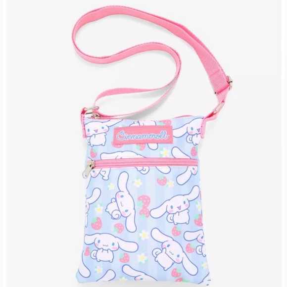 2pc Sanrio Cinnamoroll Passport Crossbody & Family Cardholder Set + Keychain NWT - Picture 3 of 7